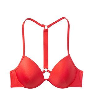 Victoria's Secret Swim Shine Strap 32C Full Coverage Push-Up Bikini Top Red
